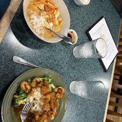 Siam Thai Kitchen - Orange chicken and massaman curry. This is the best orange chicken I've ever had, hands down!!!