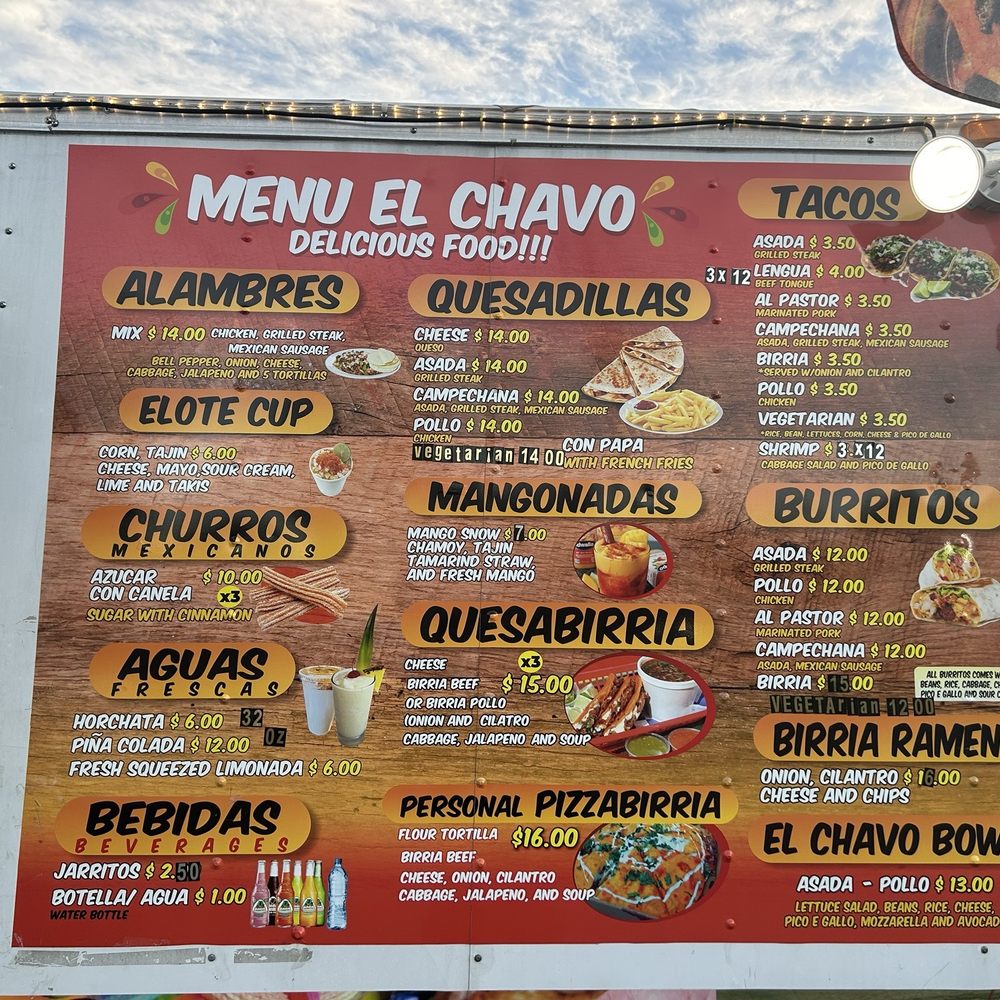Taqueria Elchavo - Menu - Food Trucks Near Me - Charlottesville, Virginia Taqueria Elchavo - Menu - Food Trucks Near Me - Charlottesville, Virginia