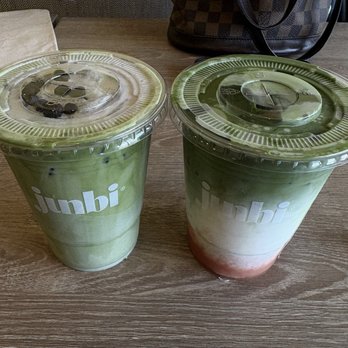Junbi Matcha & Tea - Irvine - Cold Guava Matcha Latte, Cold Strawberry Matcha Latte - Bubble Tea Near Me - Irvine, California