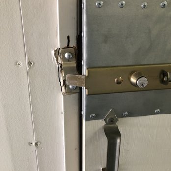 Public Storage - Bent lock- does that jamb look like it will hold back anything? They didn't fix that side - Self Storage Near Me - Huntington Beach, California