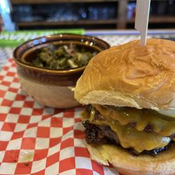 Commodore Public House & Kitchen - Carl B burger with collard greens