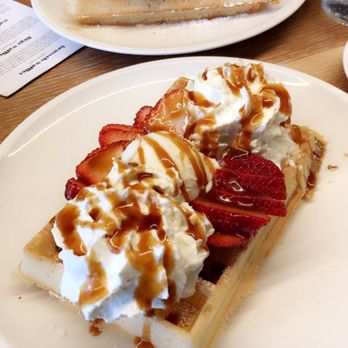 Nero Waffles - Usual Orders- Bresilliene in front with biscuit at the back. - Desserts Near Me - Vancouver, British Columbia