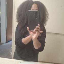 Jazzy Js' Hair Salon - This is my hair picked out three days before Jazzmin braided it, this is thick it was.
