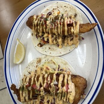 Salty Blue Fish & Chips - Dos fish tacos - Seafood Near Me - Renton, Washington Salty Blue Fish & Chips - Dos fish tacos - Seafood Near Me - Renton, Washington