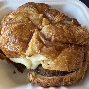 Starry Night Cafe - Sausage, Egg, & Cheese on croissant - Cafes Near Me - Smithfield, Rhode Island