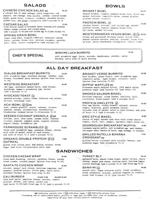 Menu photo 1 Dialog Cafe West Hollywood, CA