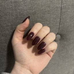 Gel X Small with DND Cherry Mocha color