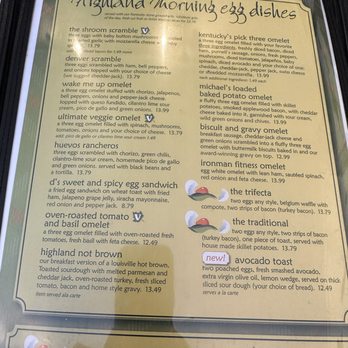 Highland Morning - Breakfast Menu! - Breakfast & Brunch Near Me - Louisville, Kentucky Highland Morning - Breakfast Menu! - Breakfast & Brunch Near Me - Louisville, Kentucky