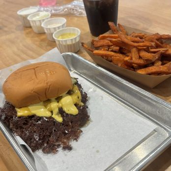 Hammer Burger - Sweet Potato Fries and Classic Hammer Burger with no onions - Burgers Near Me - Santa Ana, California Hammer Burger - Sweet Potato Fries and Classic Hammer Burger with no onions - Burgers Near Me - Santa Ana, California