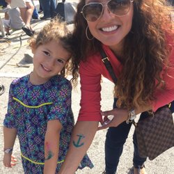 Jacksonville Sea And Sky Spectacular - Our airbrush tattoos...mermaid of course for my princess and anchor for me;)