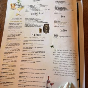 Thai Time North Park - Drink menu - Thai Near Me - San Diego, California