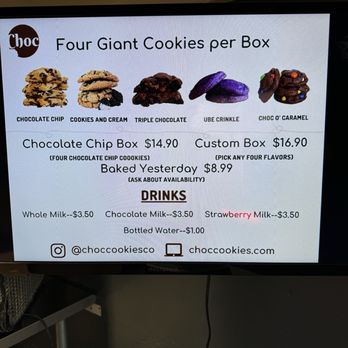 Choc Cookies - Menu 6/9/2024 - Bakeries Near Me - Santa Clara, California Choc Cookies - Menu 6/9/2024 - Bakeries Near Me - Santa Clara, California