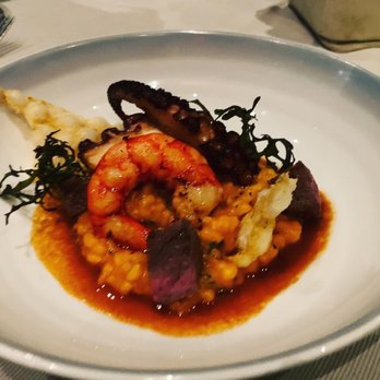 Le Pavillon - Octopus, shrimp first course - French Near Me - New York, New York Le Pavillon - Octopus, shrimp first course - French Near Me - New York, New York