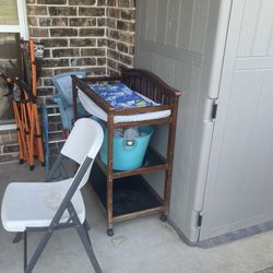 Changing table with neoprene swim diapers