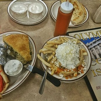 Olympic Coney Island - Gyro combo with Spinach Pie n Greek Feta Fries Wowed outstanding Delicious - American Near Me - Brownstown Twp, Michigan