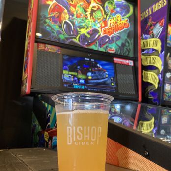Cidercade Austin - One of the many delicious ciders and pinball machines - Pizza Near Me - Austin, Texas
