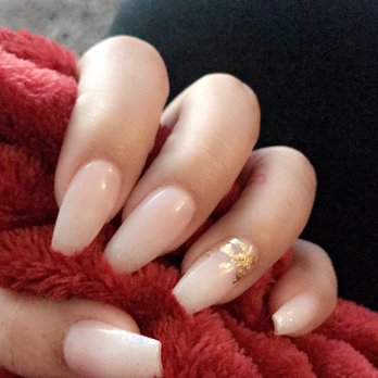 Sassy Nails - Pink/white ombré with gold flakes. - Nail Salons Near Me - San Bruno, California Sassy Nails - Pink/white ombré with gold flakes. - Nail Salons Near Me - San Bruno, California