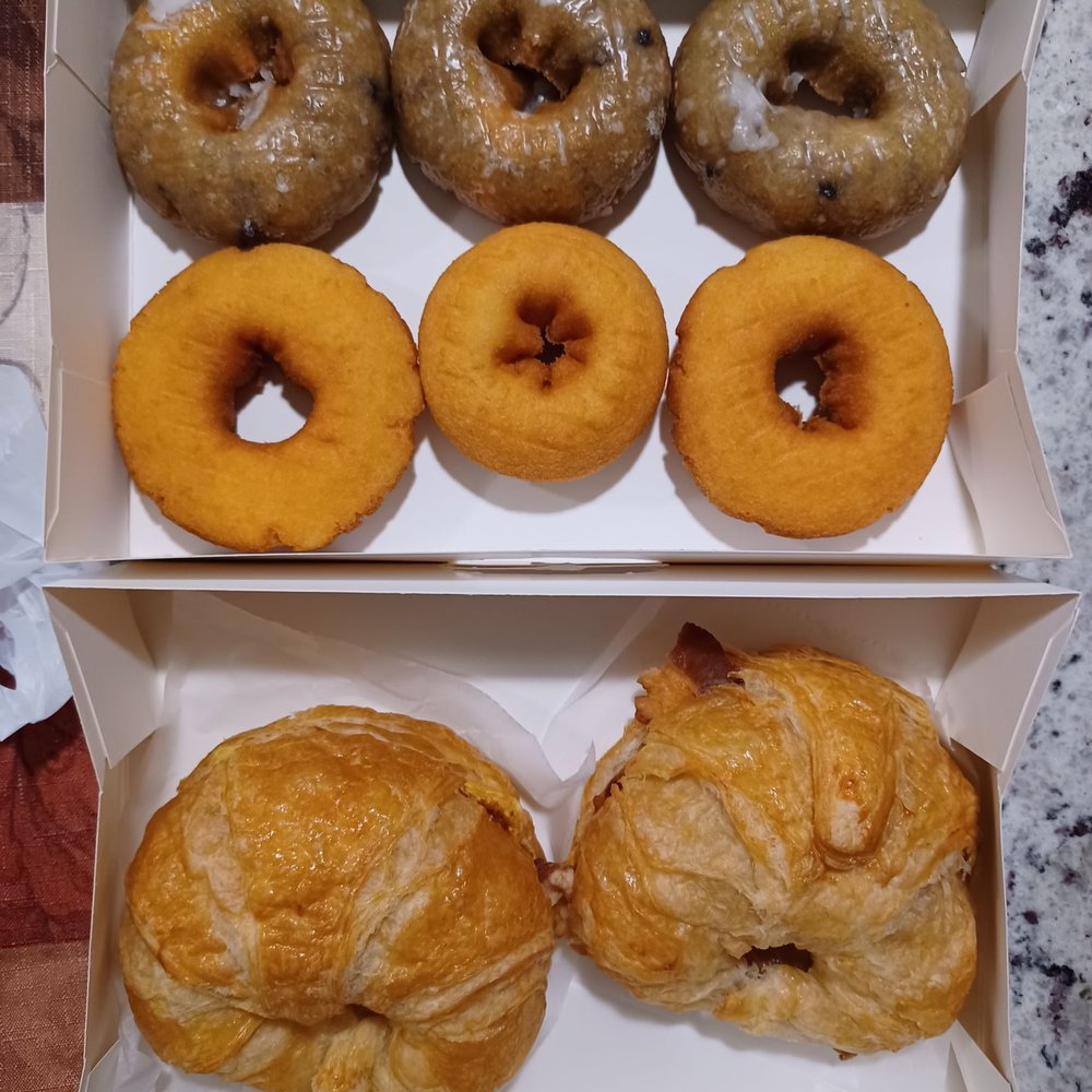 Southern Maid Donuts - Blueberry glazed cake, plain cake, sausage, egg, & cheese croissant, and bacon, egg, & cheese croissant, $15.23 with tax. - Donuts Near Me - Katy, Texas Southern Maid Donuts - Blueberry glazed cake, plain cake, sausage, egg, & cheese croissant, and bacon, egg, & cheese croissant, $15.23 with tax. - Donuts Near Me - Katy, Texas