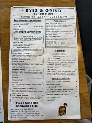 Menu photo 3 Rye's and Grind Oceanside, CA Menu photo 3 Rye's and Grind Oceanside, CA