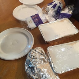 Played and utensils provided for our take-out!
