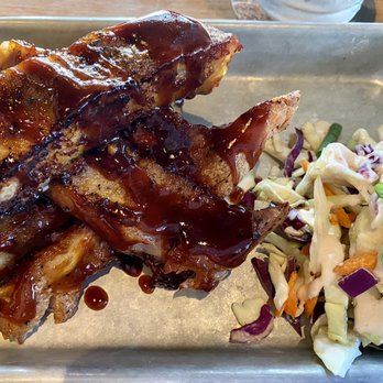 BJ's Restaurant & Brewhouse - Root Beer Glazed Ribs! Sriracha slaw - New American Near Me - Cary, North Carolina