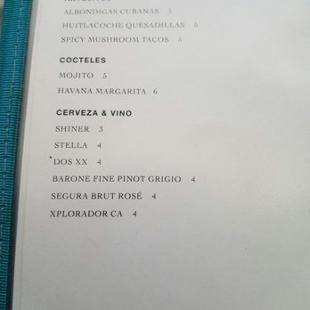 Ocho - HH menu - Lounges Near Me - San Antonio, Texas