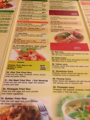Menu photo 7 Chai Thai Portland, OR