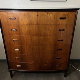 Danish Highboy Dresser in rosewood.