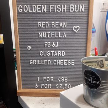 Snowtime - The Bungeo-ppang aka golden fish bun, menu board. - Coffee & Tea Near Me - Chandler, Arizona
