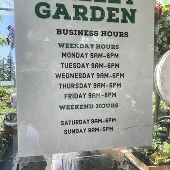 Valley Garden - Business hours as of 5/20/23 - Nurseries & Gardening Near Me - Portland, Oregon Valley Garden - Business hours as of 5/20/23 - Nurseries & Gardening Near Me - Portland, Oregon