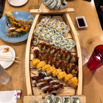 Naruto Sushi - Sushi ordered: avocado, salad, caltem, flying chicken, tsunami, spicy California, salmon tempura, Philadelphia, and spicy piston. - Sushi Bars Near Me - Sterling Heights, Michigan Naruto Sushi - Sushi ordered: avocado, salad, caltem, flying chicken, tsunami, spicy California, salmon tempura, Philadelphia, and spicy piston. - Sushi Bars Near Me - Sterling Heights, Michigan