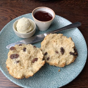 Parlormade Cafe and Scone House - Traditional fruit scone with strawberry jam and clotted cream - Coffee & Tea Near Me - York, YOR