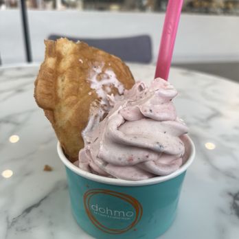 Dohmo - Build you own did vanilla with strawberries and snickers added - Ice Cream & Frozen Yogurt Near Me - Olivette, Missouri