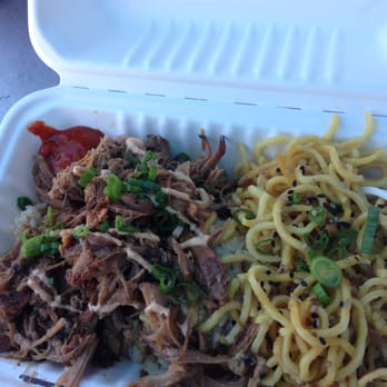 MoBowl - five spiced pork over brown rice and garlic noodles - Food Trucks Near Me - Brisbane, California MoBowl - five spiced pork over brown rice and garlic noodles - Food Trucks Near Me - Brisbane, California