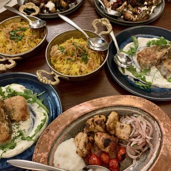 Zaytinya - Zaytinya Cookbook Menu - Shish Taouk, saffron pilaf, Crispy Brussels Afelia - Greek Near Me - Washington, DC, District of Columbia