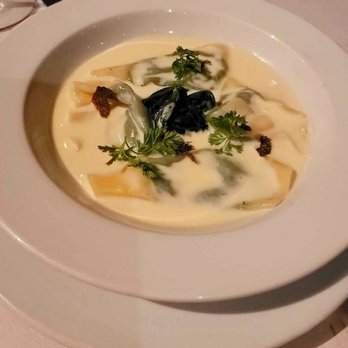 Shiro - Black Truffle Wonton Ravioli with Mushroom Cream Sauce - Asian Fusion Near Me - South Pasadena, California Shiro - Black Truffle Wonton Ravioli with Mushroom Cream Sauce - Asian Fusion Near Me - South Pasadena, California