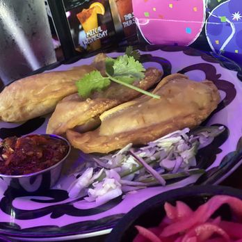 Kalaveras-Temecula - Empanadas chicken and spinach with chimichurri sauce - New Mexican Cuisine Near Me - Temecula, California