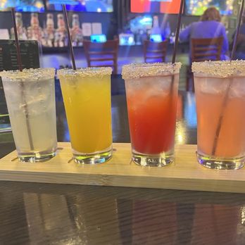 Republic - Taco Tuesday: Margarita Flight (Left to Right) Regular Mango Strawberry Watermelon - Latin American Near Me - Norfolk, Virginia Republic - Taco Tuesday: Margarita Flight (Left to Right) Regular Mango Strawberry Watermelon - Latin American Near Me - Norfolk, Virginia