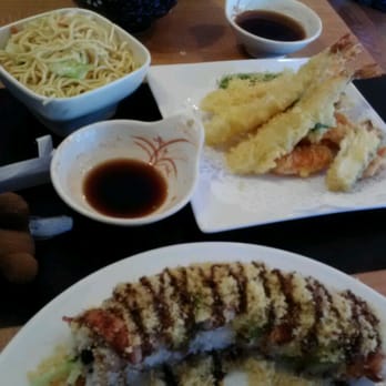 Bamboo Teri House - Pan fried noodles, appetizer tempura and super shrimp roll - Japanese Near Me - Long Beach, California