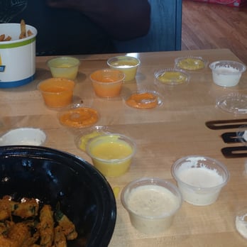 PDQ Chicken - Or spread of homemade sauces. Yes, we went overboard. - Sandwiches Near Me - Pinellas Park, Florida