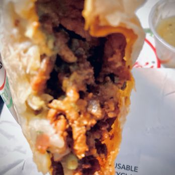 Roberto's Taco Shop - Adobada Burrito cross section - Mexican Near Me - Reno, Nevada