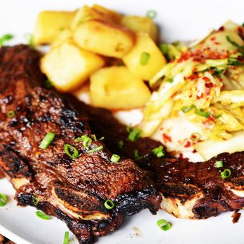 Aina Meals - Kalbi BBQ Ribs with Kimchi & Roasted Sweet Potato w/ Gluten Free Teriyaki - Food Delivery Services Near Me Aina Meals - Kalbi BBQ Ribs with Kimchi & Roasted Sweet Potato w/ Gluten Free Teriyaki - Food Delivery Services Near Me