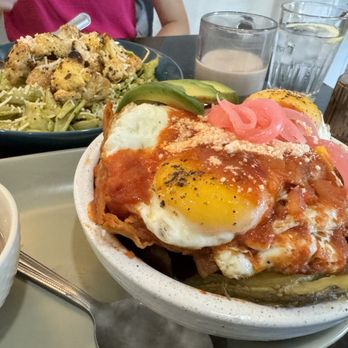 Mango Haus - Chilaquiles Rojos, Cauliflower pesto pasta - Breakfast & Brunch Near Me - Bakersfield, California