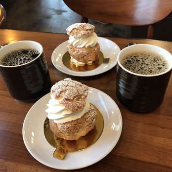 Crispian Bakery - Cream puff with raspberry cream in the middle and regular coffee - Bakeries Near Me - Alameda, California Crispian Bakery - Cream puff with raspberry cream in the middle and regular coffee - Bakeries Near Me - Alameda, California