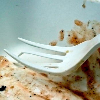 Aussie Pie Guy - Compostable fork that clearly can't handle the heat.  Yikes. - Food Trucks Near Me - Vancouver, British Columbia