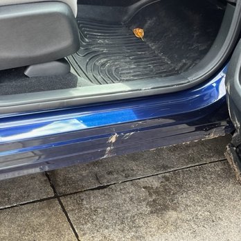 Neapolitan Car Wash - Dirt on interior door area and more caked along bottom edge of door.  This was shown to employee before initial wash. - Car Wash Near Me - Naples, Florida