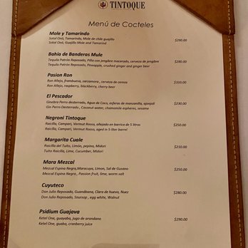 Tintoque - Cocktail menu - Signature Cuisine Near Me - Puerto Vallarta, JAL
