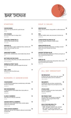 Menu photo 1 Bar Tatami Livermore, CA
