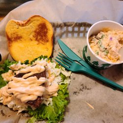 Ahi tuna sandwich and potato salad