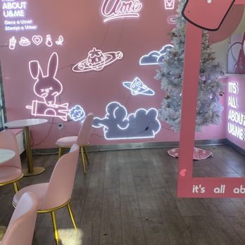 Ume Tea - Wall decor, xmas tree at right corner, 2 tables at left. - Bubble Tea Near Me - Fremont, California Ume Tea - Wall decor, xmas tree at right corner, 2 tables at left. - Bubble Tea Near Me - Fremont, California